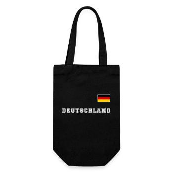 Deutschland Trikot Look mit Fahne Flagge auf Brust - Geschenkbeutel für Flaschen - Schwarz - Vorne