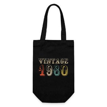 Vintage 1980- 44 th birthday - 44 ans - Sac à bouteille - noir - Devant