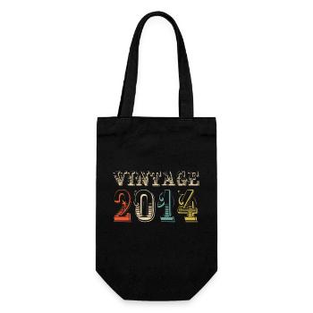 Vintage 2014- 10 th birthday - 10 ans - Sac à bouteille - noir - Devant