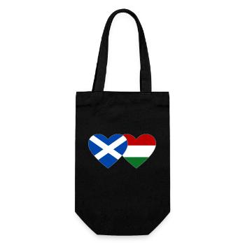 Schottland Ungarn Flagge Herz - Geschenkbeutel für Flaschen - Schwarz - Vorne