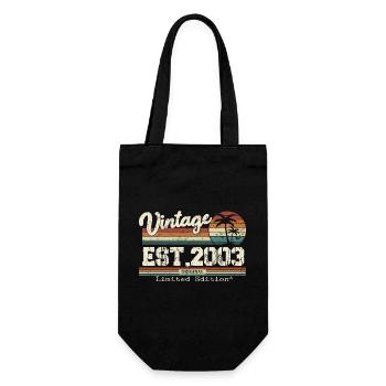 2003 Vintage Vintage Retro Birthday Gift - Gift Bag for Bottles - black - Front