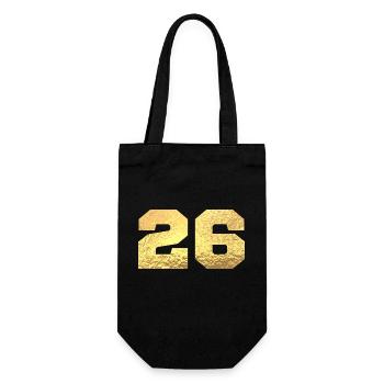 Nummer 26 Gold Glitter - 26. Jubiläum - Geschenkbeutel für Flaschen - Schwarz - Vorne