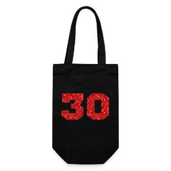 Numéro 30 paillettes rouge - 30e anniversaire - Sac à bouteille - noir - Devant