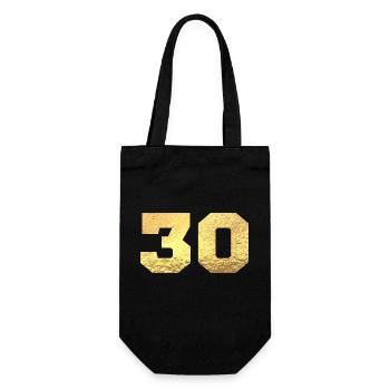 Numéro 30 paillettes doré - 30e anniversaire - Sac à bouteille - noir - Devant