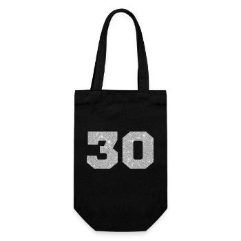 Numéro 30 paillettes argenté - 30e anniversaire - Sac à bouteille - noir - Devant