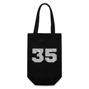 Numéro 35 paillettes argenté - 35e anniversaire - Sac à bouteille - noir - Devant