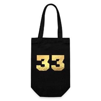 Nummer 33 Gold Glitter - 33. Jubiläum - Geschenkbeutel für Flaschen - Schwarz - Vorne