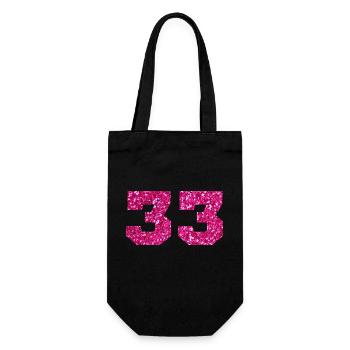 Number 33 Pink Glitter - 33rd Birthday - Gift Bag for Bottles - black - Front