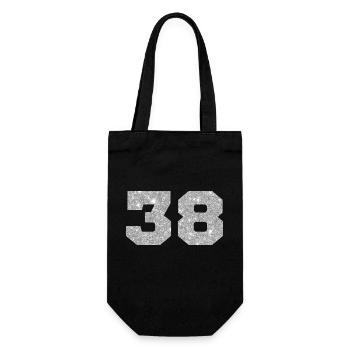 Numéro 38 paillettes argenté - 38e anniversaire - Sac à bouteille - noir - Devant