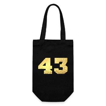 Numéro 43 paillettes doré - 43e anniversaire - Sac à bouteille - noir - Devant