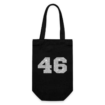 Numéro 46 paillettes argenté - 46e anniversaire - Sac à bouteille - noir - Devant