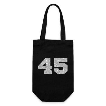 Numéro 45 paillettes argenté - 45e anniversaire - Sac à bouteille - noir - Devant