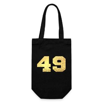 Nummer 49 Gold Glitter - 49. Jahrestag - Geschenkbeutel für Flaschen - Schwarz - Vorne