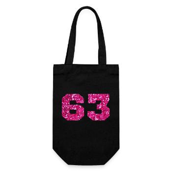 Numéro 63 paillettes rose - 63e anniversaire - Sac à bouteille - noir - Devant