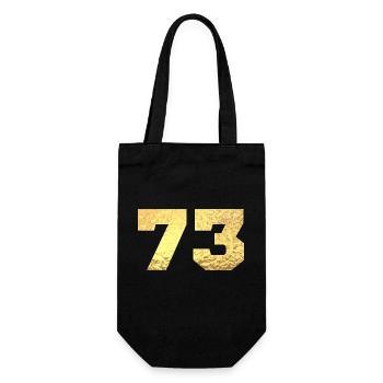 73 Gold Glitter - 73 Geburtstag - Geschenkbeutel für Flaschen - Schwarz - Vorne