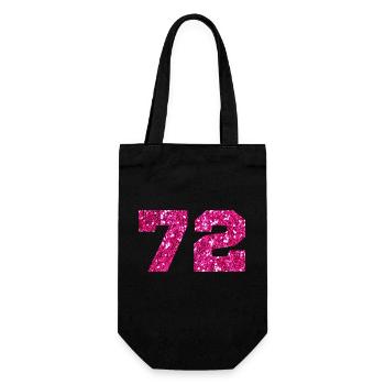 72 Pink Glitter - 72nd Birthday - Gift Bag for Bottles - black - Front