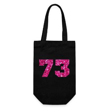 73 Pink Glitter - 73 Geburtstag - Geschenkbeutel für Flaschen - Schwarz - Vorne