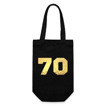 70 Gold Glitter - 70. Jahrestag - Geschenkbeutel für Flaschen - Schwarz - Vorne
