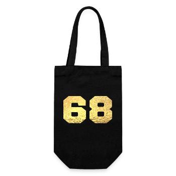 Nummer 68 Gold Glitter - 68. Jahrestag - Geschenkbeutel für Flaschen - Schwarz - Vorne