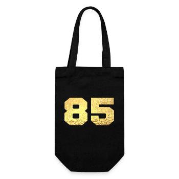 Number 85 Gold Glitter - 85th Anniversary - Gift Bag for Bottles - black - Front