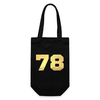 Nummer 78 Gold Glitter - 78. Jahrestag - Geschenkbeutel für Flaschen - Schwarz - Vorne
