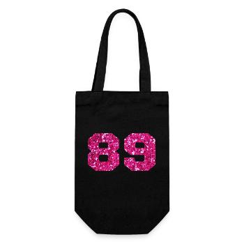 Number 89 Pink Glitter - 89th Birthday - Gift Bag for Bottles - black - Front