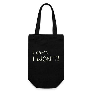 I Can't. I Won't! - Gift Bag for Bottles - black - Front