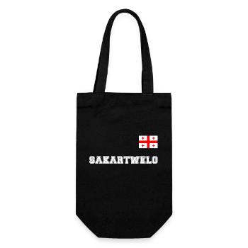 Georgia Jersey Look – SAKARTVELO with Flag Flag - Gift Bag for Bottles - black - Front