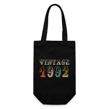 Vintage 1992 - 32nd birthday - 32 years old - Gift Bag for Bottles - black - Front