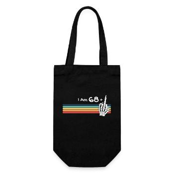 I'm not 69, I am 68 plus Middle Finger Skull - Gift Bag for Bottles - black - Front