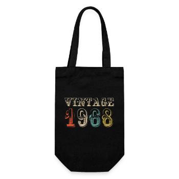Jahrgang 1968 - 56. Geburtstag - 56 Jahre alt - Geschenkbeutel für Flaschen - Schwarz - Vorne