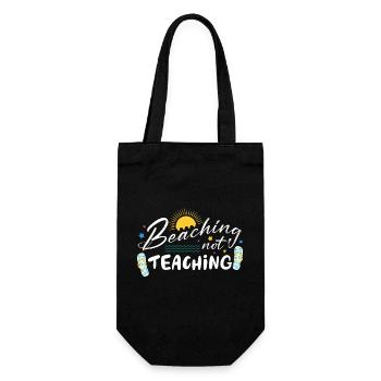 Cool Teacher Vacation Beaching Not Teaching - Geschenkbeutel für Flaschen - Schwarz - Vorne