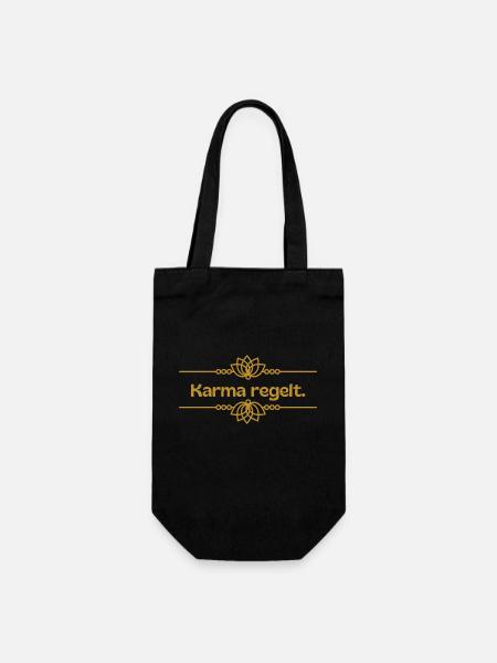 Karma regelt - Geschenkbeutel für Flaschen - Schwarz