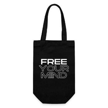 FREE YOUR MIND - Geschenkbeutel für Flaschen - Schwarz - Vorne