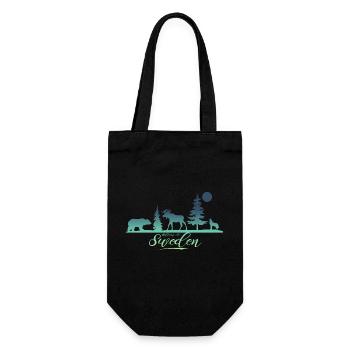 Suède Suède Viking Nordique Scandinavie Solstice d’été - Sac à bouteille - noir - Devant