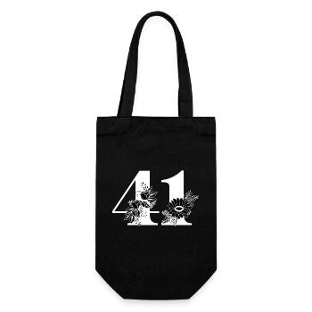 Nummer 41 Schwarze Blumen - 41. Blumengeburtstag - Geschenkbeutel für Flaschen - Schwarz - Vorne