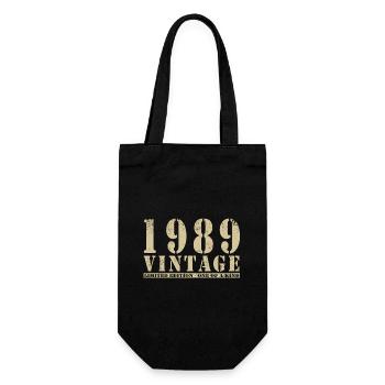 Original 1989 Vintage Vintage anniversaire rétro - Sac à bouteille - noir - Devant