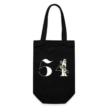 Number 54 Floral Green - 54th Floral Anniversary - Gift Bag for Bottles - black - Front
