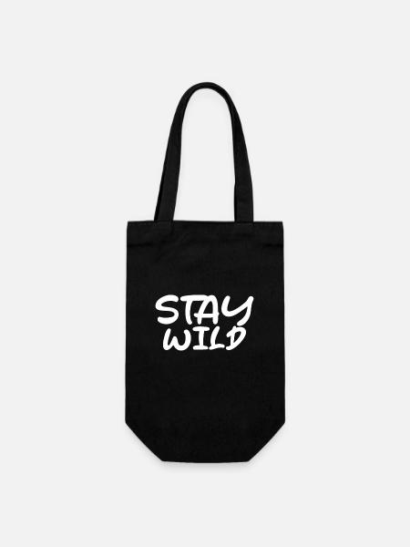 Lettrage Stay Wild - Sac à bouteille - noir