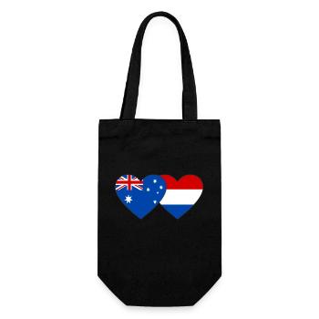 Australien Holland Flagge Herz Flagge - Geschenkbeutel für Flaschen - Schwarz - Vorne