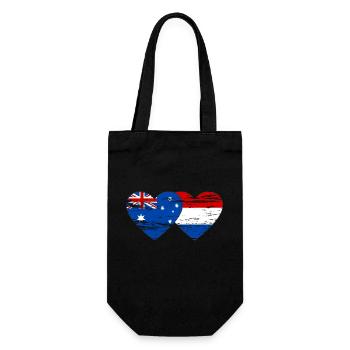 Australia Holland Flag Heart Flag used - Gift Bag for Bottles - black - Front
