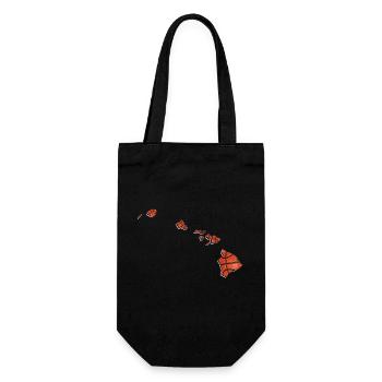 Echter Basketball in der Hawaii State Landkarte - Geschenkbeutel für Flaschen - Schwarz - Vorne