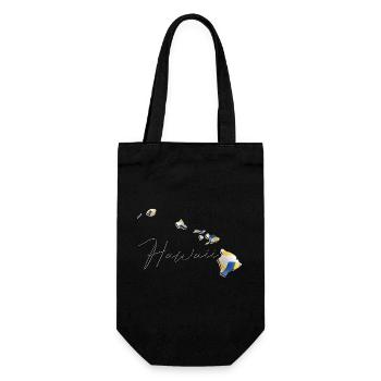 Real Volleyball in the Hawaii State Map HI - Gift Bag for Bottles - black - Front