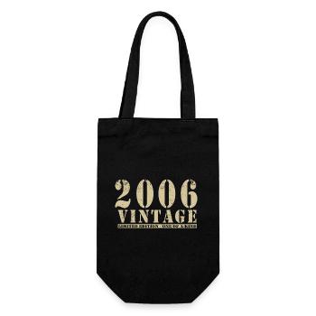 Original 2006 Vintage Vintage Retro Geburtstag - Geschenkbeutel für Flaschen - Schwarz - Vorne