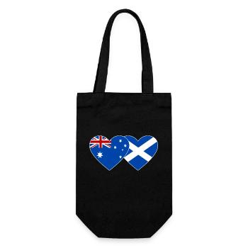 Australia Scotland Flag Heart - Gift Bag for Bottles - black - Front