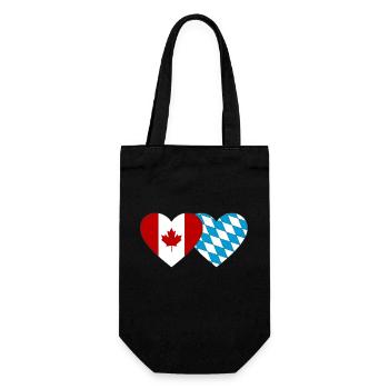 Kanada Bayern Flagge Herz - Geschenkbeutel für Flaschen - Schwarz - Vorne