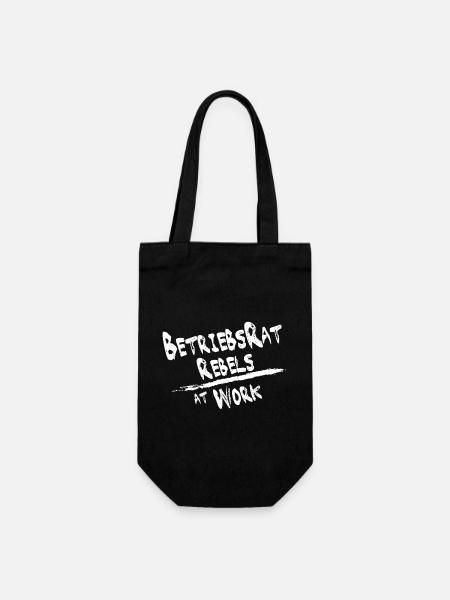 Betriebsrat rebels weiss für schwarzen Hintergrund - Geschenkbeutel für Flaschen - Schwarz