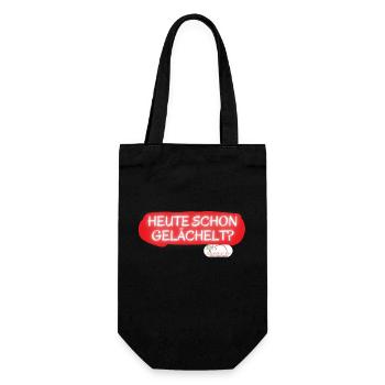 Heute schon gelächelt 2 - Geschenkbeutel für Flaschen - Schwarz - Vorne
