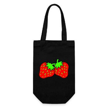 Fraises - Sac à bouteille - noir - Devant