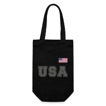 TEAM United States American Flag Banner Over Font - Gift Bag for Bottles - black - Front